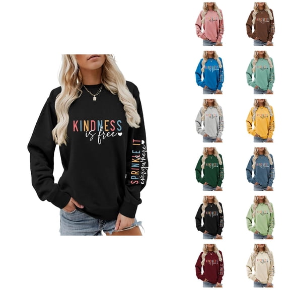 Women's Sweatshirt 2025 Fashion Long Sleeve Crewneck Graphic Sweatshirt Pullover Tops