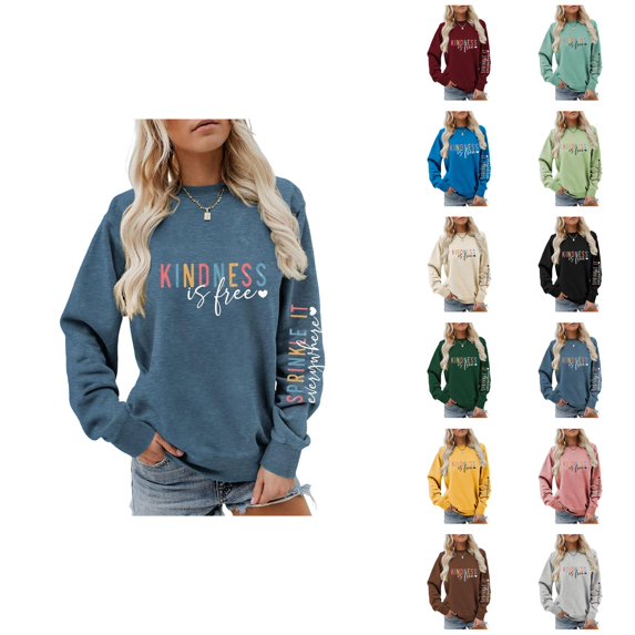 Women's Sweatshirt 2026 Fall Winter Casual Crewneck Graphic Pullover Sweat Shirt Tops
