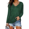 thumbnail image 1 of Women's Sweatshirt Cozy Pullover Sweatshirts Long Sleeve V-Neck Tunic Shirts Casual Tops, 1 of 4
