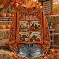 thumbnail image 1 of Women's Sweatshirt Crew Neck Long Sleeve "I'M READY FOR THE 'BER MONTHS" Pullover Cozy Autumn Book Pumpkin Spice Latte Graphic Loose Casual Tops Ginger XXL, 1 of 4