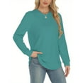 thumbnail image 1 of Women's Sweatshirt, Crew Neck Pullover, Casual Loose-Fit Long Sleeve Top with Curved Hem, Fall/Winter Apparel, Ideal for Layering or Wearing Alone, 1 of 5