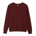 thumbnail image 1 of Women's Sweatshirt Crew Neck Pullover Fall Trendy Casual Long Sleeve Warm Tops Sweatshirts Solid Clothes (XXL, Wine), 1 of 3
