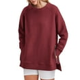 thumbnail image 1 of Women's Sweatshirt Crewneck Long Soft Side Zip Long Sleeve Pullover Athletic Trendy Comfort Tops, 1 of 7