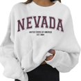 thumbnail image 1 of Women's Sweatshirt Fall Texas Lett Print Sweatshirt Long Sleeve Crewneck Pullover Top Oversize Drop Shoulder Design Sweatshirt White S, 1 of 4