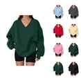 thumbnail image 1 of Women's Sweatshirt Fall Winter Comfort V Neck Oversized Sweat Shirts Pullover Tops, 1 of 5