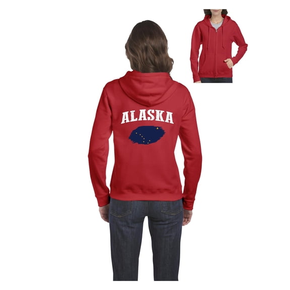 Women's Sweatshirt Full-Zip Pullover - Alaska Flag