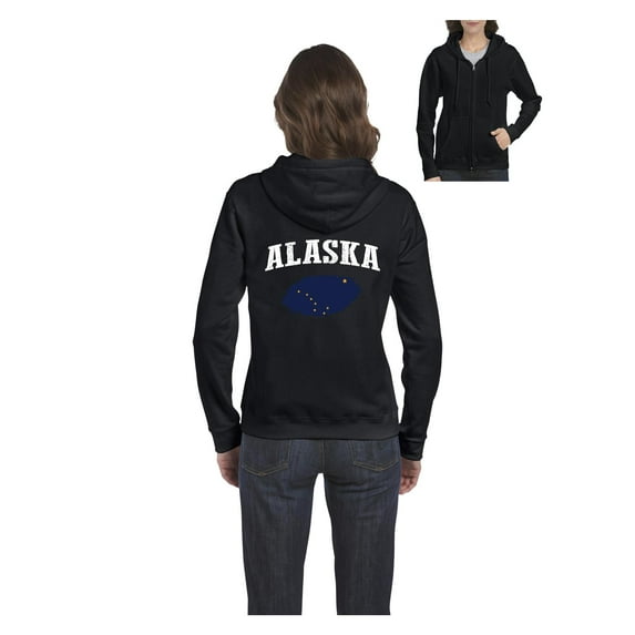 Women's Sweatshirt Full-Zip Pullover - Alaska Flag