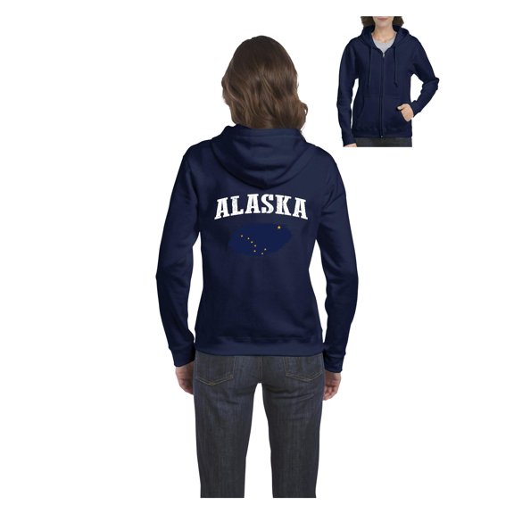 Women's Sweatshirt Full-Zip Pullover - Alaska Flag