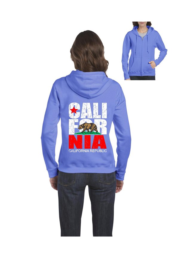 Women's Sweatshirt Full-Zip Pullover - California Cali