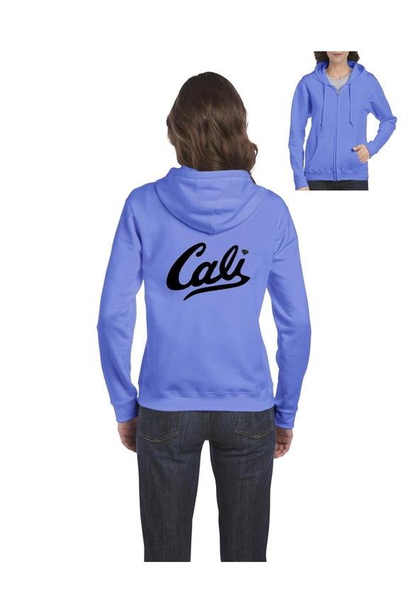 Women's Sweatshirt Full-Zip Pullover - California Cali