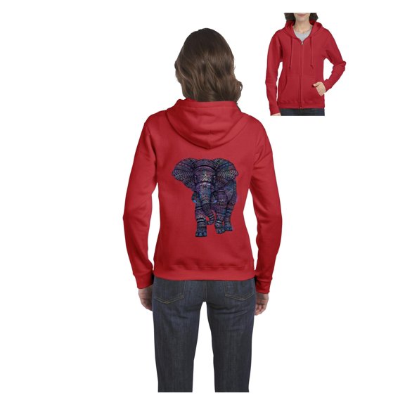 IWPF - Women's Sweatshirt Full-Zip Pullover - Elephant