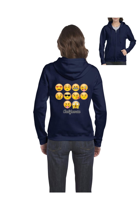 Women's Sweatshirt Full-Zip Pullover - Emoji Entourage