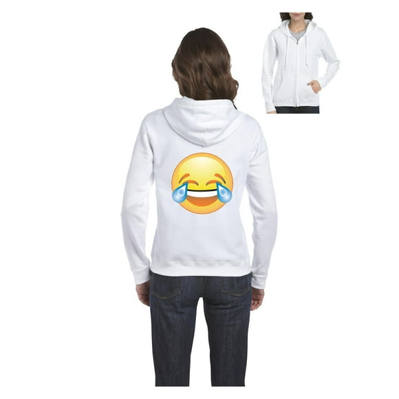 Women's Sweatshirt Full-Zip Pullover - Emoji Laughing Tears