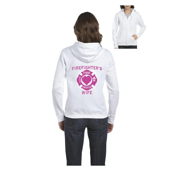Women's Sweatshirt Full-Zip Pullover - Firefighter`s Wife