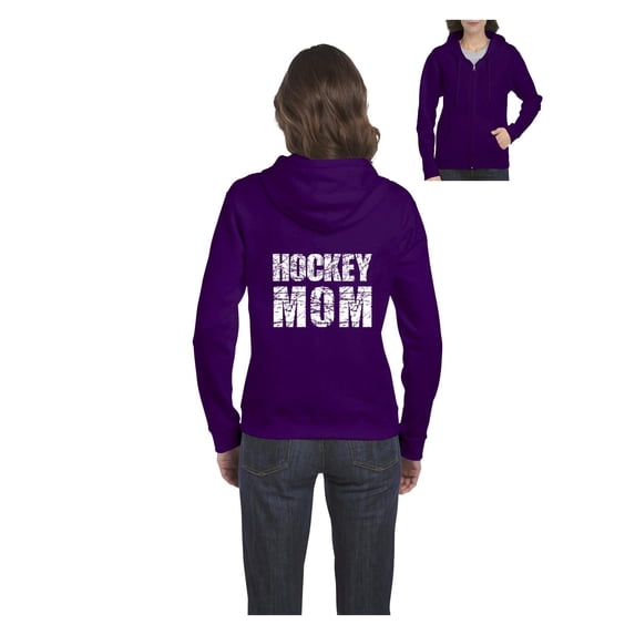 Women's Sweatshirt Full-Zip Pullover - Hockey Mom