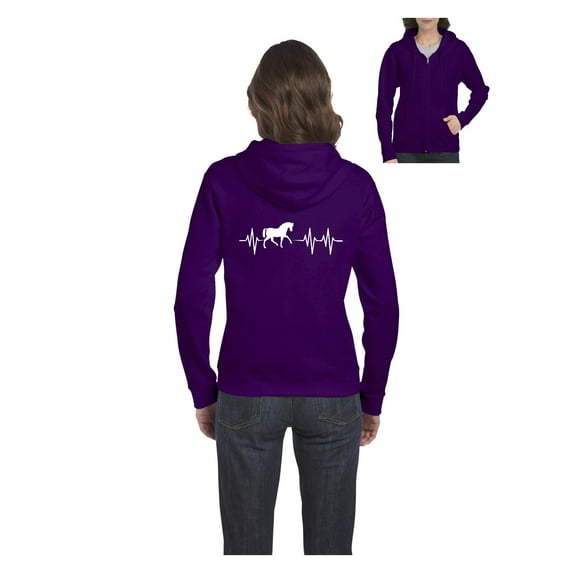 Women's Sweatshirt Full-Zip Pullover - Horse Riding Gift Horses