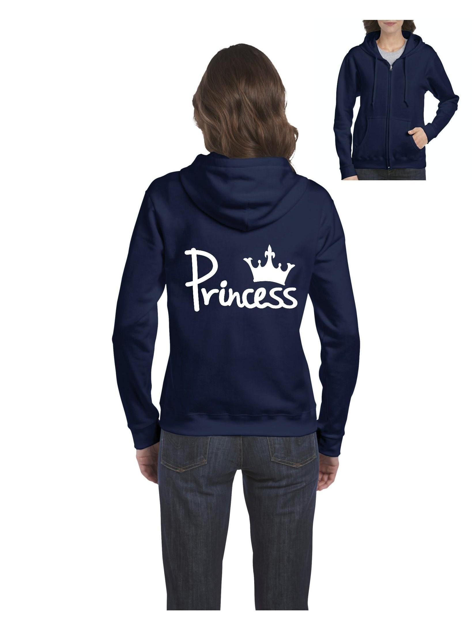 Women's Sweatshirt Full-Zip Pullover - Princess Crown