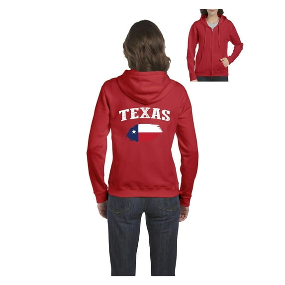 Women's Sweatshirt Full-Zip Pullover - Texas Flag