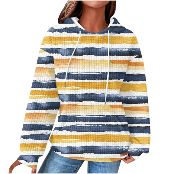 Women's Sweatshirt Hooded Pullover Casual Long Sleeve Loose Rainbow Print Graphic Streetwear Daily Wear Fall Layering Kangaroo Pocket Drawstring Hood