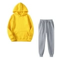 thumbnail image 1 of Tbopshirt Women's Sweatshirt Hoodie Women's Fashion Fall Winter Outfits Sports Tracksuits Long Sleeve Pullover Hoodies Pants Suit, 1 of 4
