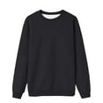 thumbnail image 1 of Women's Sweatshirt Long Sleeve Crew Neck Tunic Pullover Tops Solid Color Casual Cozy Soft Regular Fit Fall Womens Sweatshirts Black L, 1 of 2