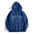 thumbnail image 1 of Women's Sweatshirt New York Crewneck Long Sleeve Hooded Pullover Tops (Dark Blue XL), 1 of 3