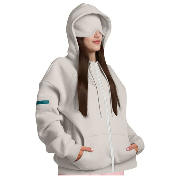 Women's Sweatshirt Plus Size, Women's Zip Up Hoodies Sweatshirts Clothes Teen Girl Fall Casual Drawstring Jackets With Pockets Overcoat, Khaki XL