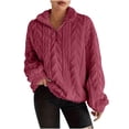 thumbnail image 1 of Women's Sweatshirt Quarter Zipper Warm Sherpa Fleece Shirt Long Sleeve Pullover Sweatshirt Top, 1 of 6