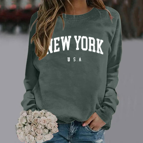 Women's Sweatshirt Sweat Shirts Women Long Sleeve Womens Pullovers Navy Crewneck Sweatshirts Women Fall Fashion for Women Streetwear Clothes