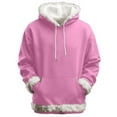 thumbnail image 1 of Women's Sweatshirt Thicken Fleece Fall Drawstring Sweatshirt win Fluffy Trim Pink L, 1 of 3