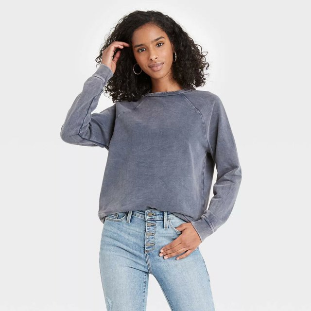 Women's Sweatshirt Universal Thread Navy L, Blue FREE SHIPPING