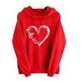 thumbnail image 1 of Women's Sweatshirt Valentine's Day Print Hoodies Long Sleeve Sweatshirts Hooded Pullover Tops with Pocket Hooded Sweatshirts Casual Hoodie, 1 of 5