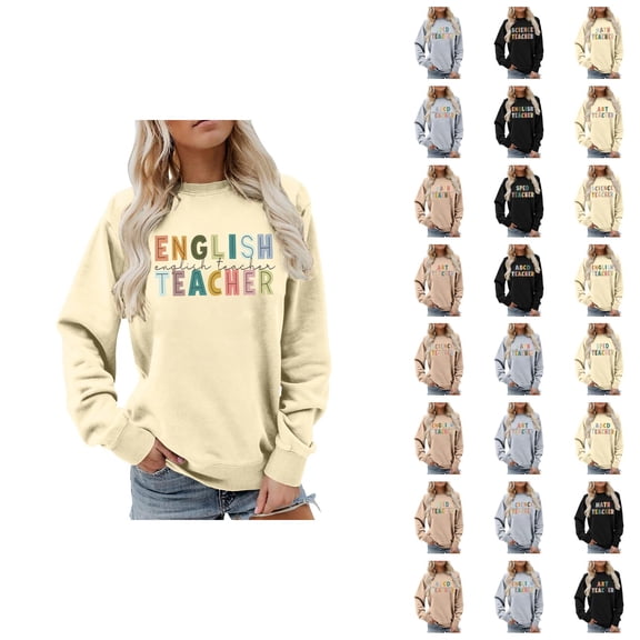 Women's Sweatshirts 2025 Back To School Sweatshirt Sped Teacher Sweatshirts Casual Pullover Tops Sweatshirt for Women