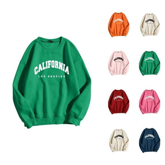 Women's Sweatshirts 2025 California Sweatshirt Trendy Casual Crewneck Graphic Pullover Tops Sweatshirt for Women