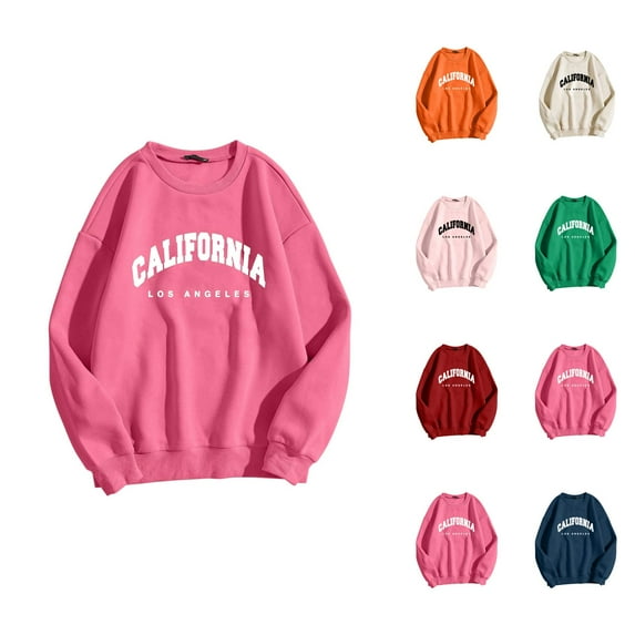 Women's Sweatshirts 2025 California Sweatshirt Trendy Casual Crewneck Graphic Pullover Tops Sweatshirt for Women