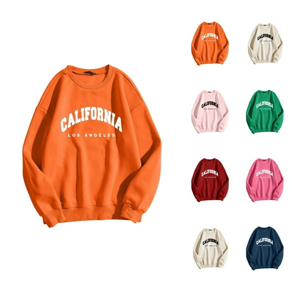 Women's Sweatshirts 2025 California Sweatshirt Trendy Casual Crewneck Graphic Pullover Tops Sweatshirt for Women