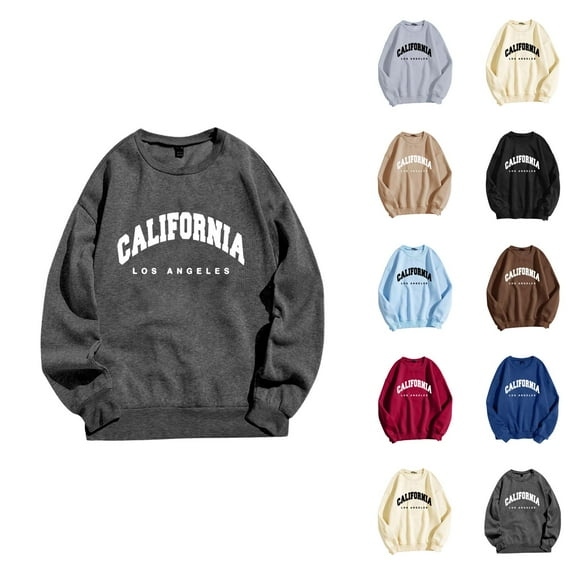 Women's Sweatshirts 2025 California Sweatshirt Trendy Casual Crewneck Pullover Tops Streetwear Sweatshirt for Women