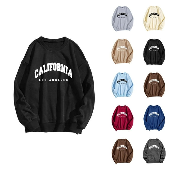 Women's Sweatshirts 2025 California Sweatshirt Trendy Casual Crewneck Pullover Tops Streetwear Sweatshirt for Women