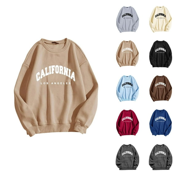 Women's Sweatshirts 2025 California Sweatshirt Trendy Casual Crewneck Pullover Tops Streetwear Sweatshirt for Women