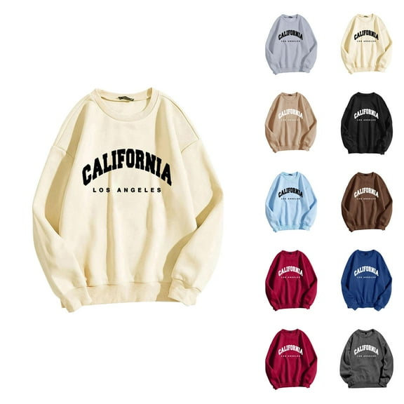 Women's Sweatshirts 2025 California Sweatshirt Trendy Casual Crewneck Pullover Tops Streetwear Sweatshirt for Women