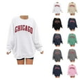 thumbnail image 1 of Women's Sweatshirts 2025 Chicago Sweatshirt Trendy Casual Crewneck Pullover Tops Streetwear Sweatshirt for Women, 1 of 6
