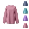 thumbnail image 1 of Women's Sweatshirts 2025 Fall Winter Long Sleeve Crewneck Casual Plain Basic Pullover Tops Sweatshirt for Women, 1 of 3
