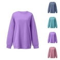 thumbnail image 1 of Women's Sweatshirts 2025 Fall Winter Long Sleeve Crewneck Casual Plain Basic Pullover Tops Sweatshirt for Women, 1 of 3