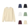 thumbnail image 1 of Women's Sweatshirts 2025 Fall Winter Long Sleeve Crewneck Drop Shoulder Casual Basic Pullover Top Sweatshirt for Women, 1 of 5