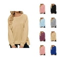 thumbnail image 1 of Women's Sweatshirts 2025 Fall Winter Long Sleeve Crewneck Loose Casual Sweatshirts Pullover Tops Sweatshirt for Women, 1 of 8