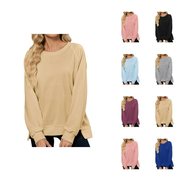 Women's Sweatshirts 2025 Fall Winter Long Sleeve Crewneck Loose Casual Sweatshirts Pullover Tops Sweatshirt for Women