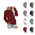 thumbnail image 1 of Women's Sweatshirts 2025 Fall Winter Long Sleeve Crewneck Sweatshirt with Pockets Pullover Tops Sweatshirt for Women, 1 of 6