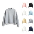 thumbnail image 1 of Women's Sweatshirts 2025 Fall Winter Long Sleeve Turtleneck Solid Basic Pullover Tops Sweatshirt for Women, 1 of 5