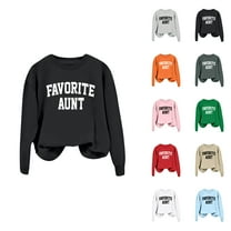 Women's Sweatshirts 2025 Favorite Aunt Sweatshirt Long Sleeve Crewneck Casual Pullover Tops Sweatshirt for Women