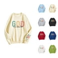 thumbnail image 1 of Women's Sweatshirts 2025 God Is Good Christian Sweatshirt Long Sleeve Crewneck Casual Pullover Sweatshirt for Women, 1 of 6